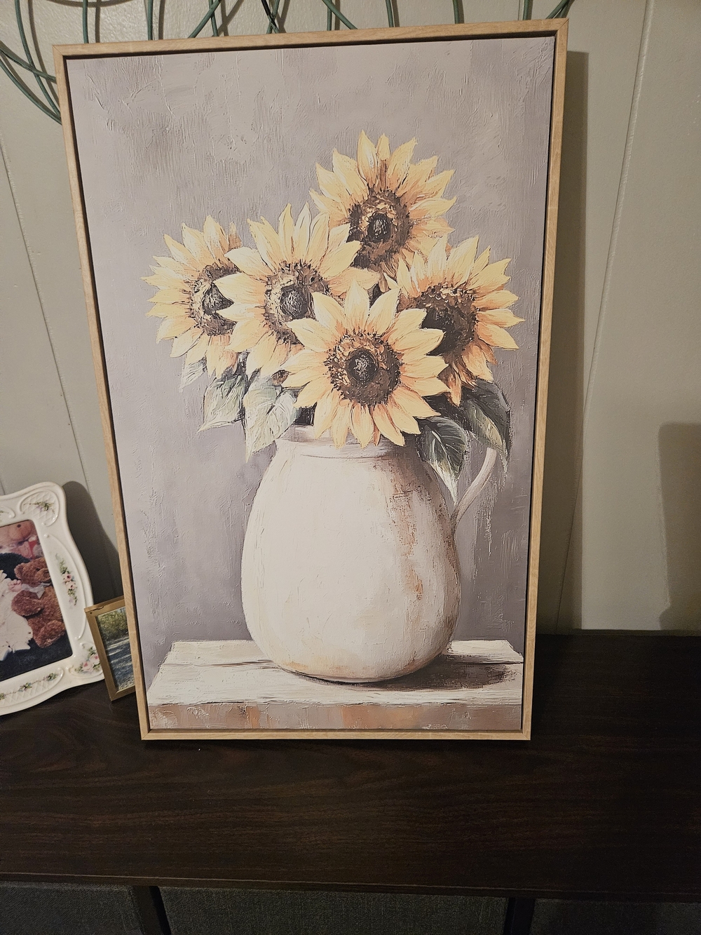 Sunflower Vase Canvas Wall Art - Yellow
